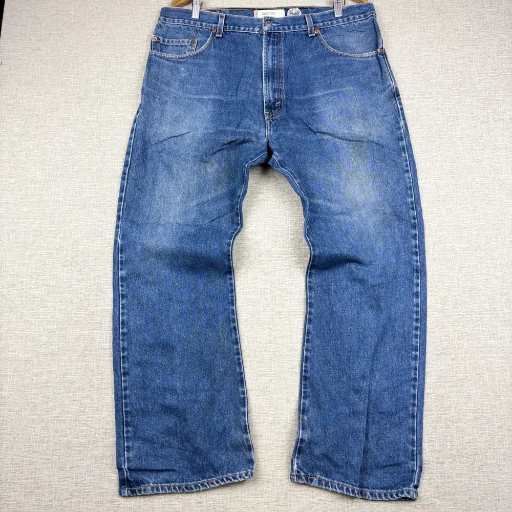 Vintage Levis 517 Mens 38x30 Bootcut Jeans Light Distress Festival Denim
